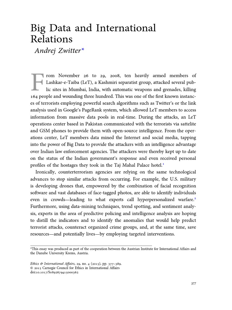 Big Data and International Relations PDF | PDF | Big Data | Computing