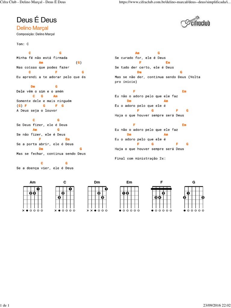 Cifra Club - Delino Marçal - Deus É Deus | PDF