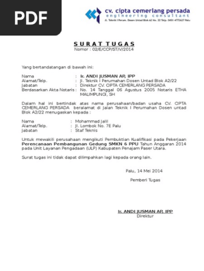 Contoh Surat Tugasdoc