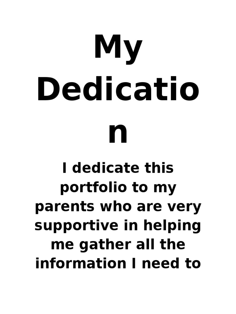 My Dedication | PDF | Wellness