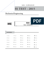 Class Test - 2015: Mechanical Engineering