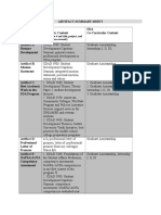 Artifact Summary Sheet