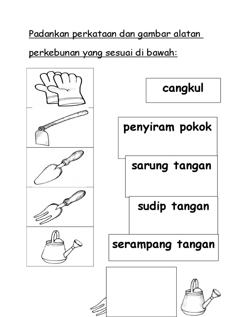 lembaran kerja alatan kebun