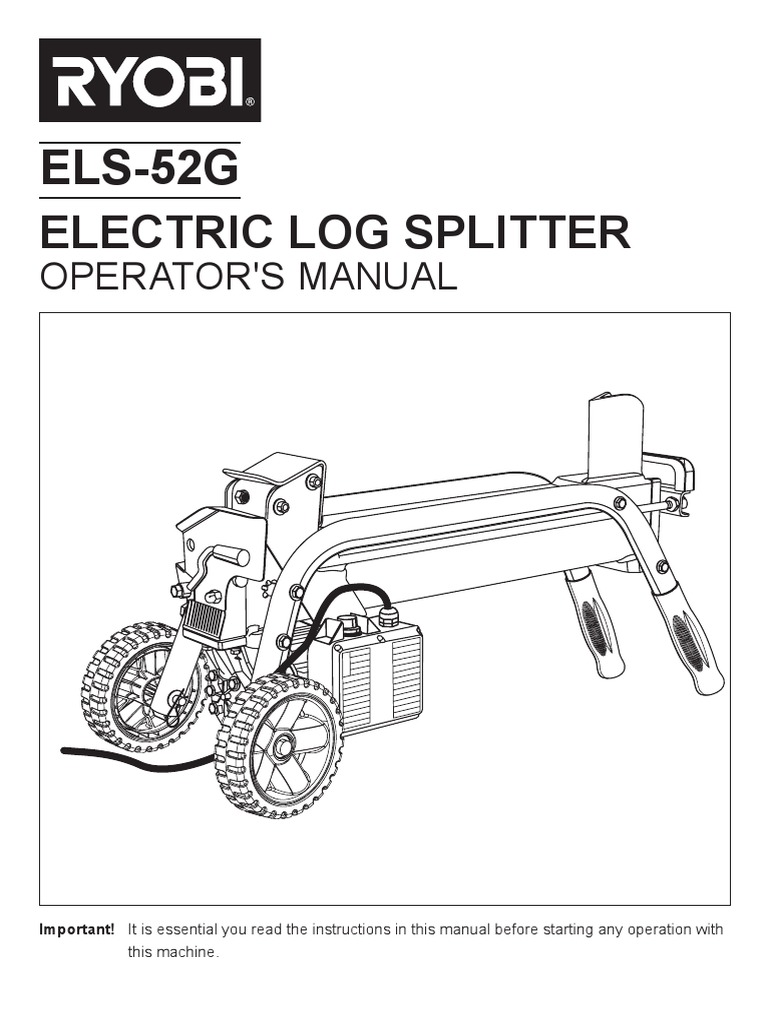 Ryobi ELS52G Manual 1 Log | PDF Electrical Connector | Power