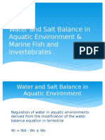 Water and Salt Balance in Aquatic Environment & Marine Fish and Invertebrates