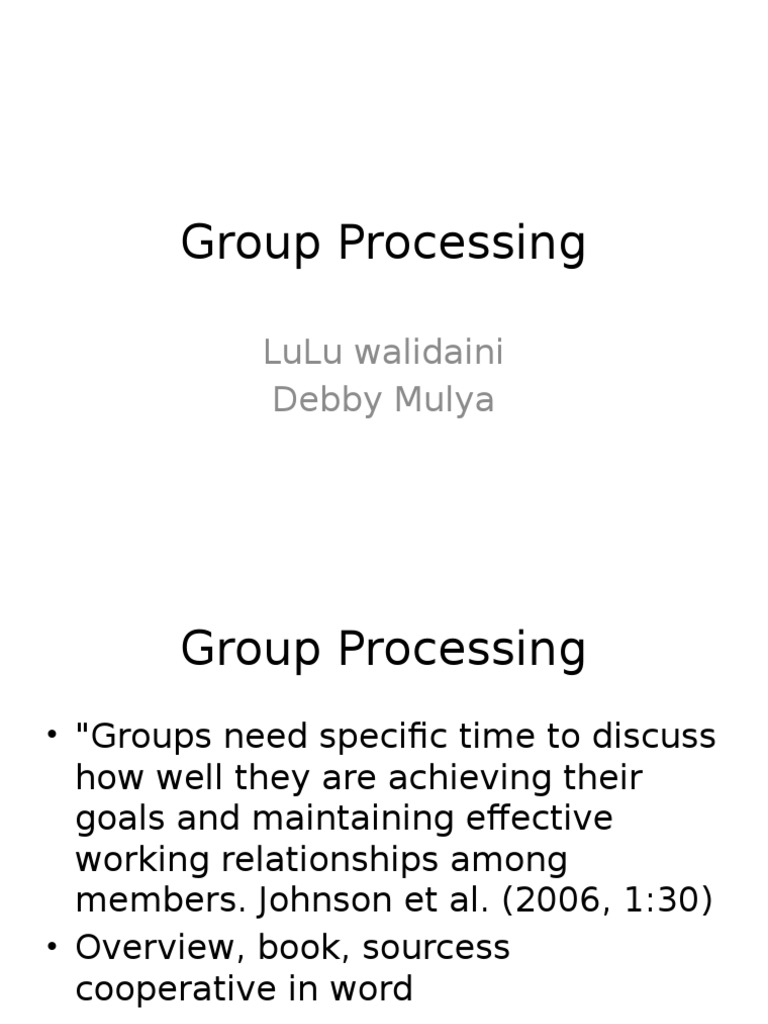 Effective Group Processing Techniques | PDF | Lesson Plan | Applied ...