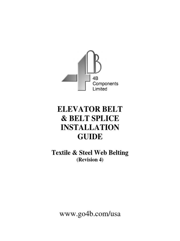 Elevator Belt and Splice Installation Guide PDF Belt (Mechanical) Nut (Hardware)