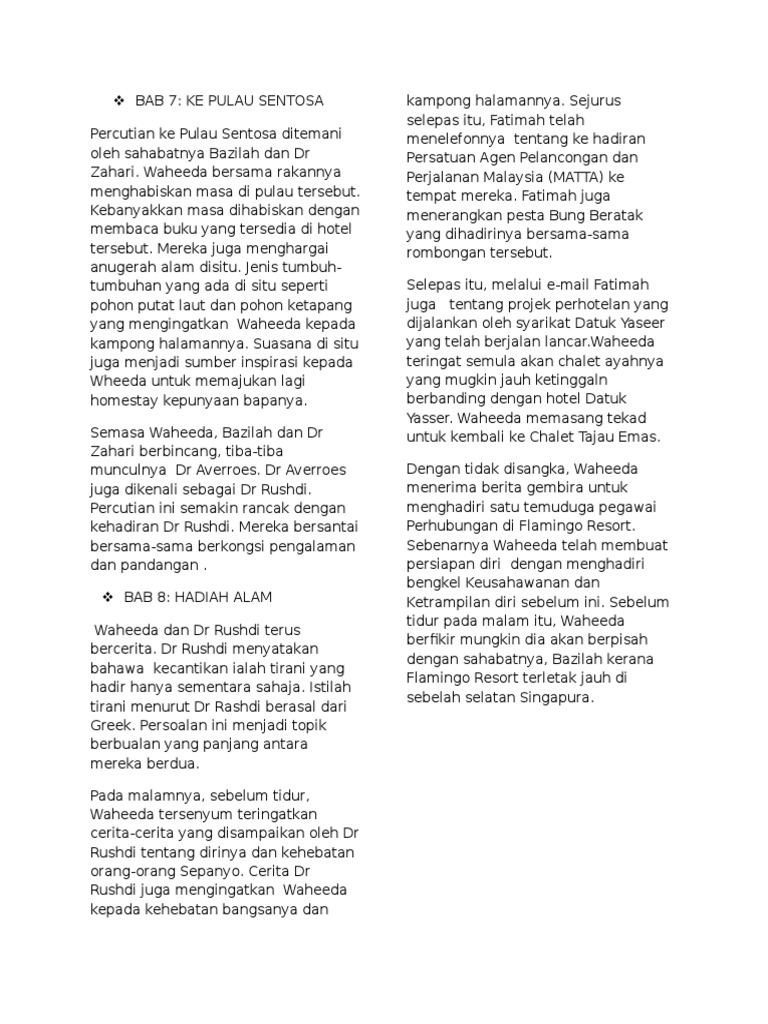 Sinopsis Sejadah Rindu Bab 7, 8 Dan 9 | PDF