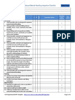 Manual Material Handling Inspection Checklist