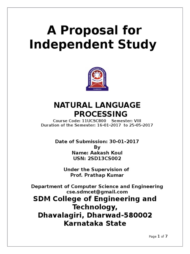 Natural Language Processing Study Proposal | PDF | Parsing | Semantics