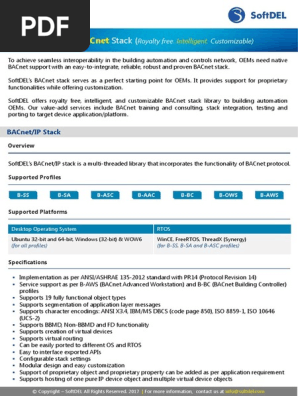 SoftDEL BACnet Stack