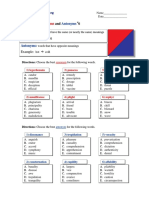 Advanced Synonyms and Antonyms 6