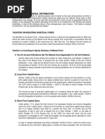 Tax & Legal & General Information: Taxation On Investing in Mutual Funds