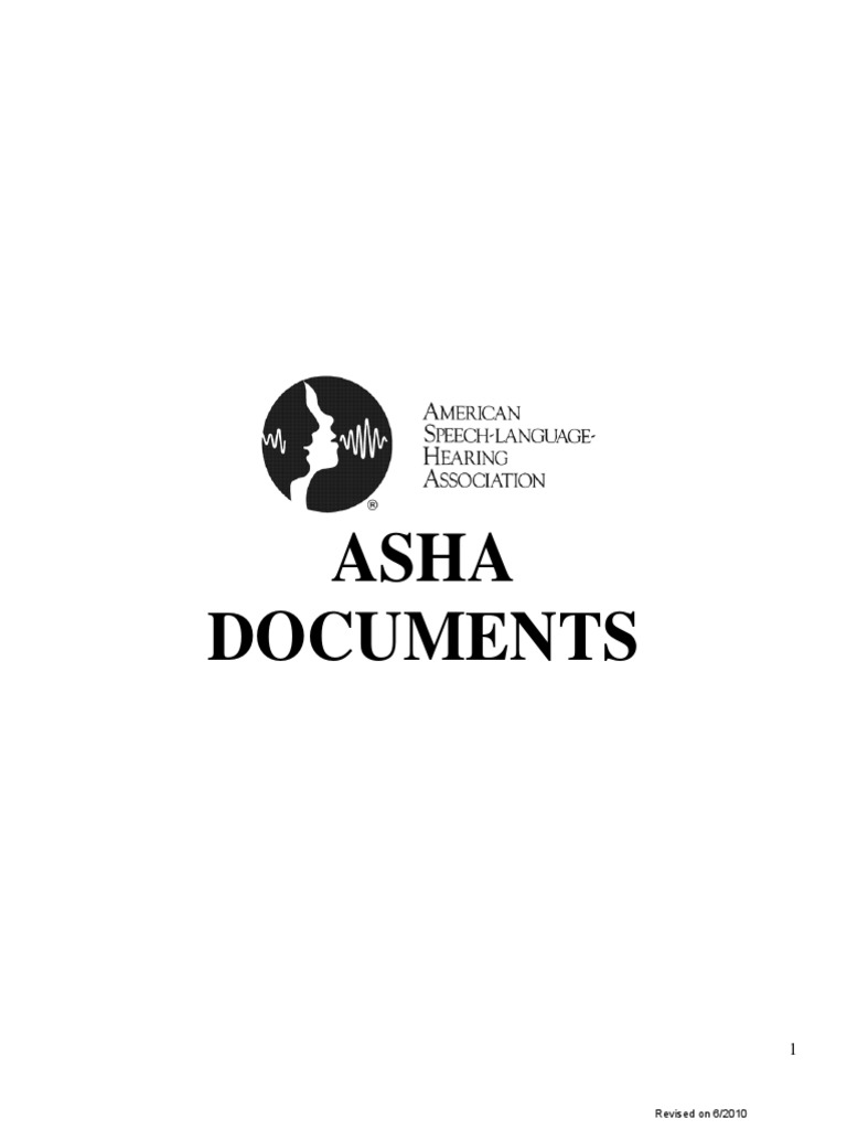 3 ASHA Documents Speech Language Pathology Audiology
