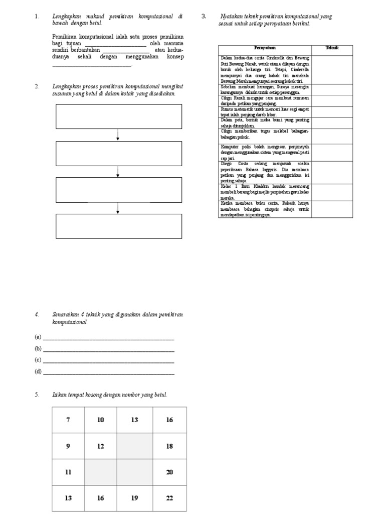 LATIHAN ASAS SAINS KOMPUTER-TINGKATAN 1