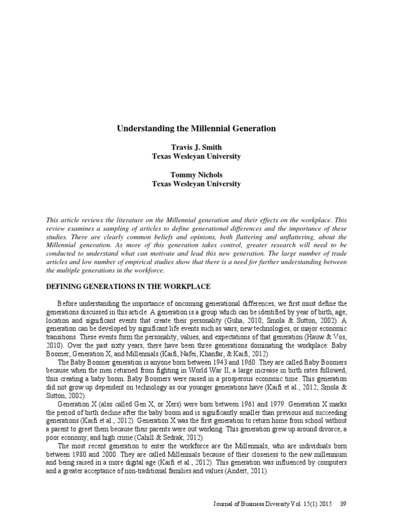 Understanding Millennial Workforce Dynamics | PDF | Millennials ...