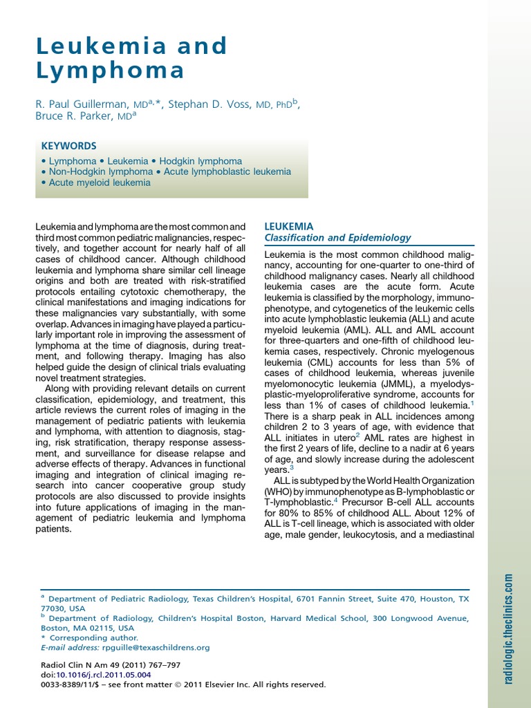 Leukemia, Lymphoma Children PDF | PDF | Leukemia | Lymphoma