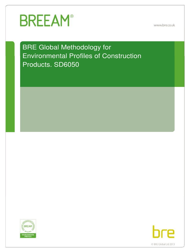 Methodology For Environmental Profiles 2008 SD6050 PDF PDF Life