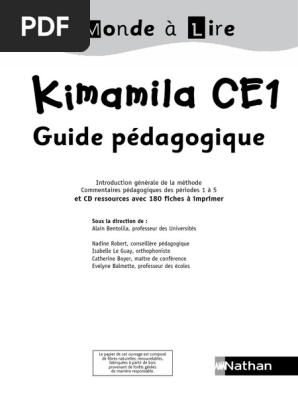 Guide Pedagogique Kimamila Ce1 Un Monde A Lire Pdf Syllabe Lecture Processus