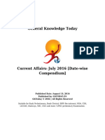 GK Today Current Affairs July 2016