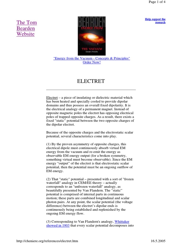 Understanding Electret Dipolarity | PDF | Photon | Dipole