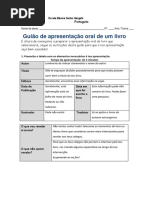 Guião de Apresentação Oral de Um Livro