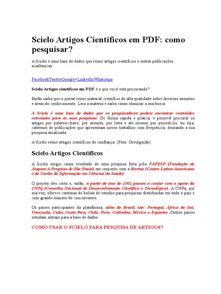 Www Scielo Artigos Cientificos Com Br