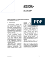 Treinta Años de Economia de La Educacion