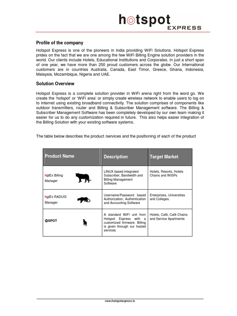 HotspotExpress Brochure CompleteRangeOfProducts | PDF | Wi Fi ...
