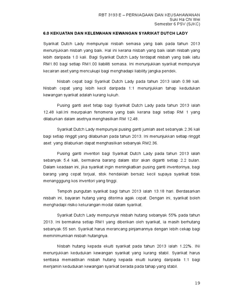 laporan tahunan syarikat dutch lady