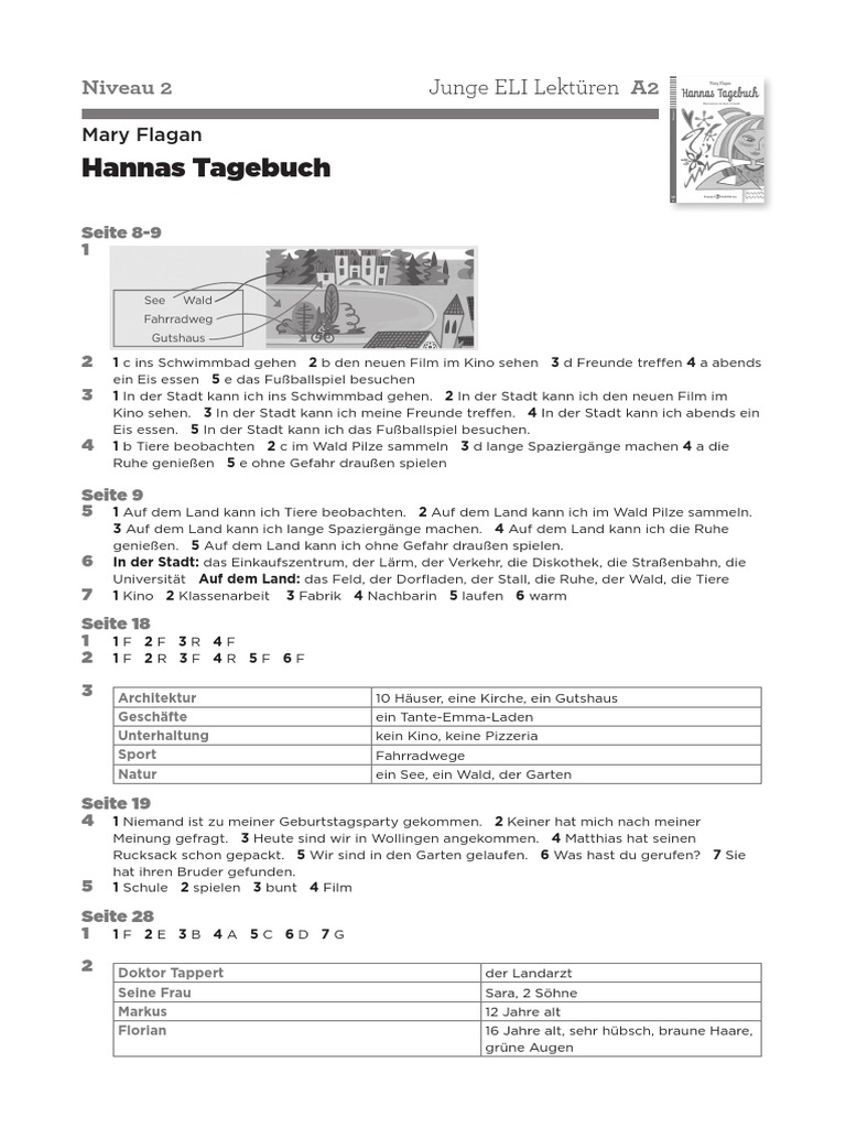 Hannas Tagebuch Ejercicios | PDF