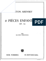 Anton ARENSKY - 6 Pièces Enfantines - Op34 - 4 Mains