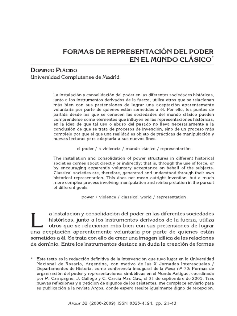 Formas de Representación Del Poder en El Mundo Clásico | PDF ...