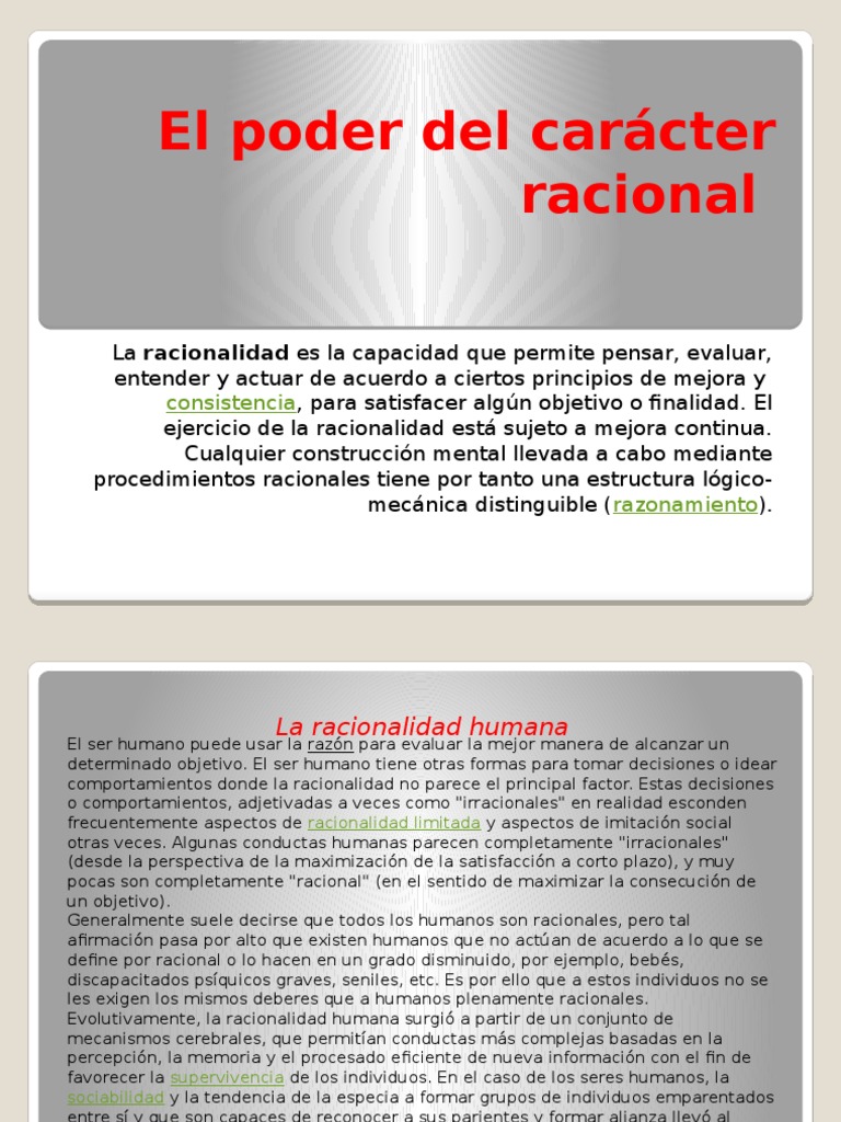 Racionalidad: Poder y Aplicaciones | PDF | Racionalidad | Epistemología