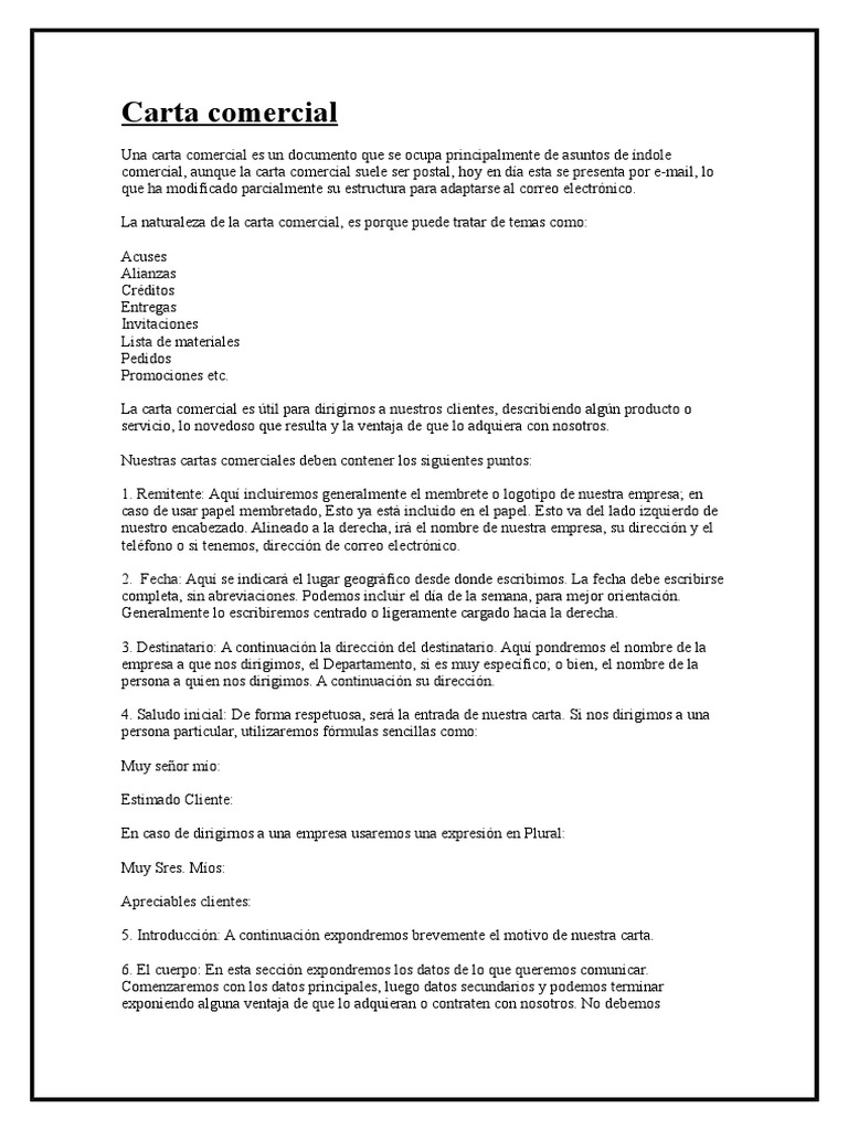 Guía para Escribir Cartas Comerciales | PDF | Correo electrónico ...