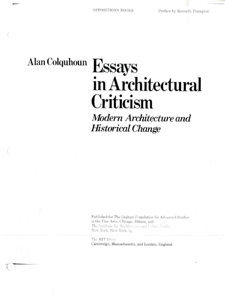 Essays In Architectural Criticism