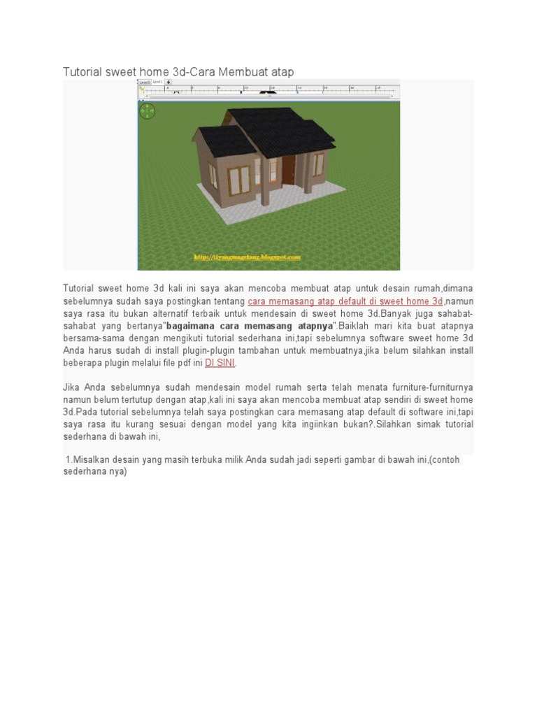 Tutorial Membuat Atap Sweet Home 3d PDF