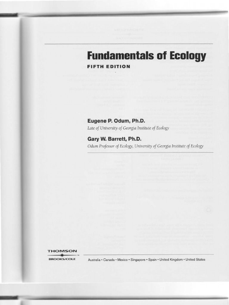 fundamental of ecology by odum