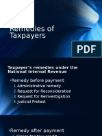 Taxpayer’s Remedies