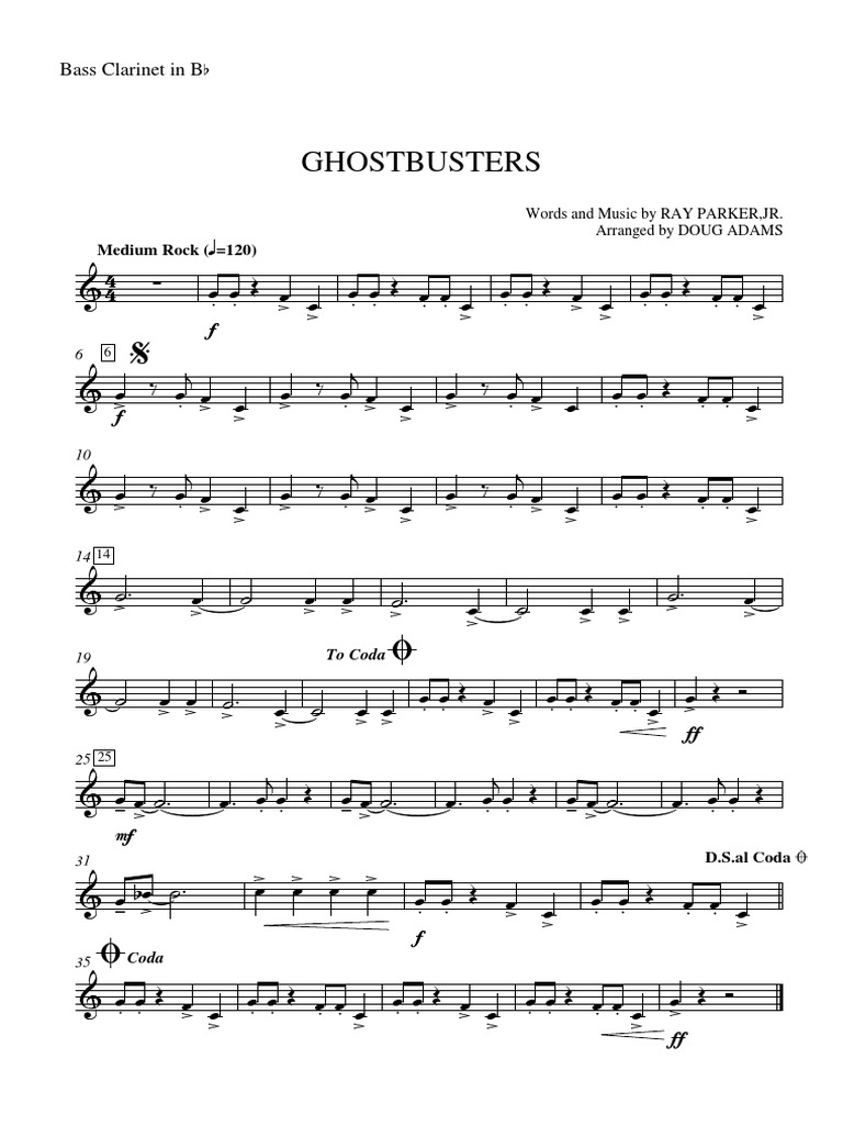 Ghostbusters Bass in BB PDF Leisure