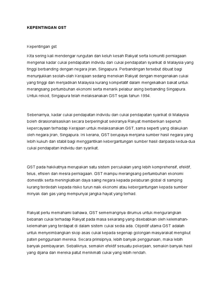 Kepentingan GST  PDF