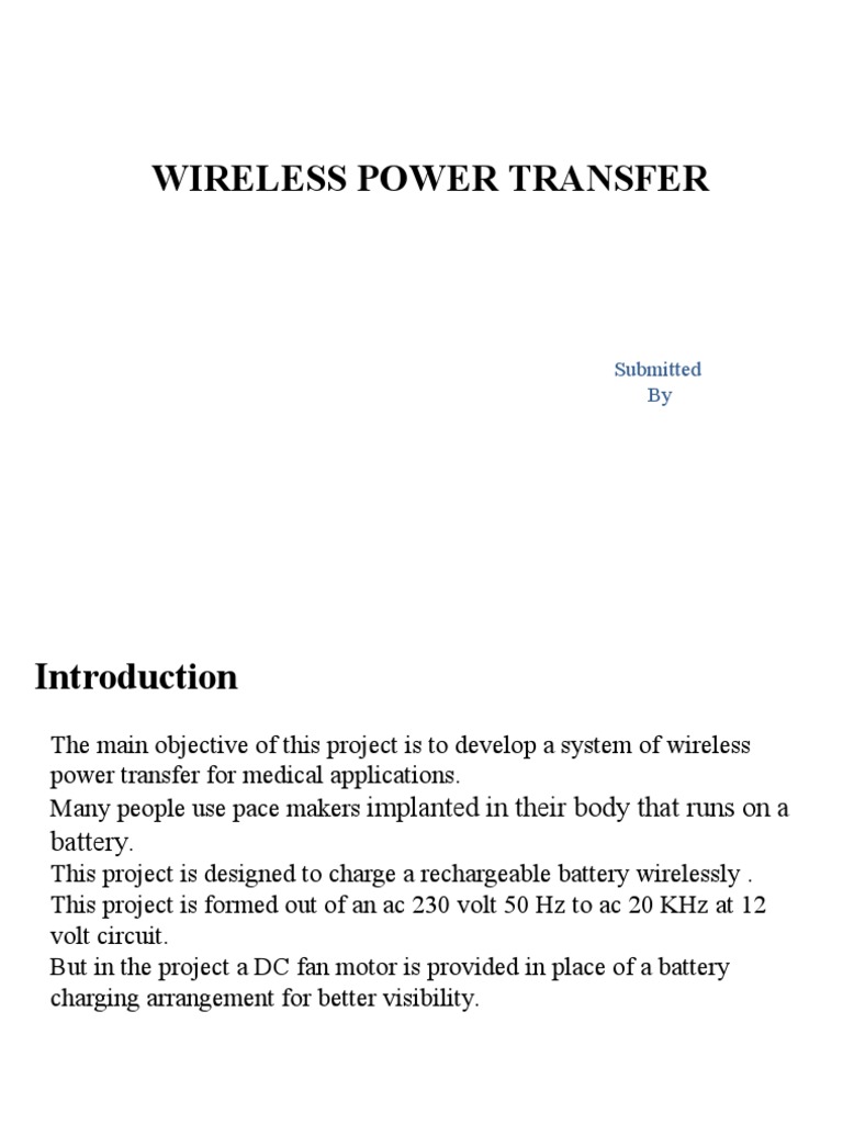 Wireless Power Transfer for Medical Use | PDF | Rectifier | Direct Current