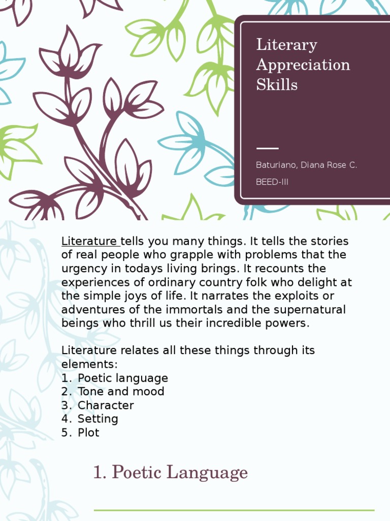 Literary Appreciation Skills Explained | PDF | William Shakespeare | Poetry