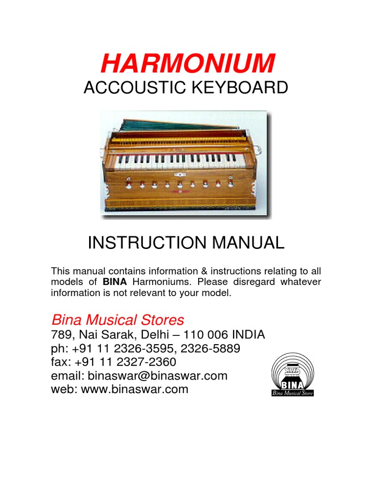 Harmonium PDF Musical Instruments Music Technology
