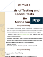 Level of Testing and Special Tests