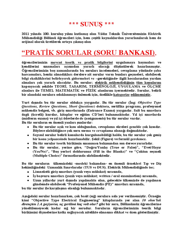 Prati̇k Sorular PDF | PDF