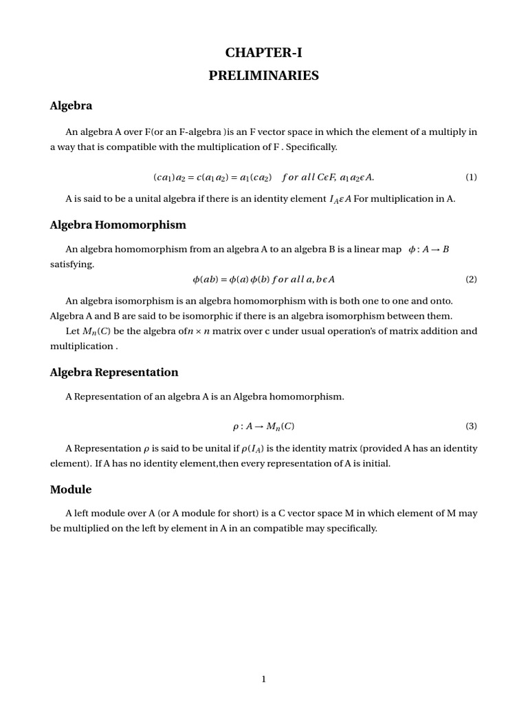 Introduction to Algebra and Modules | PDF