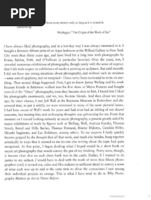Michael Fried - Why Photography Matters As Art As Never Before