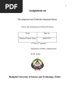 Assignment On Development and Undevelopment Theory