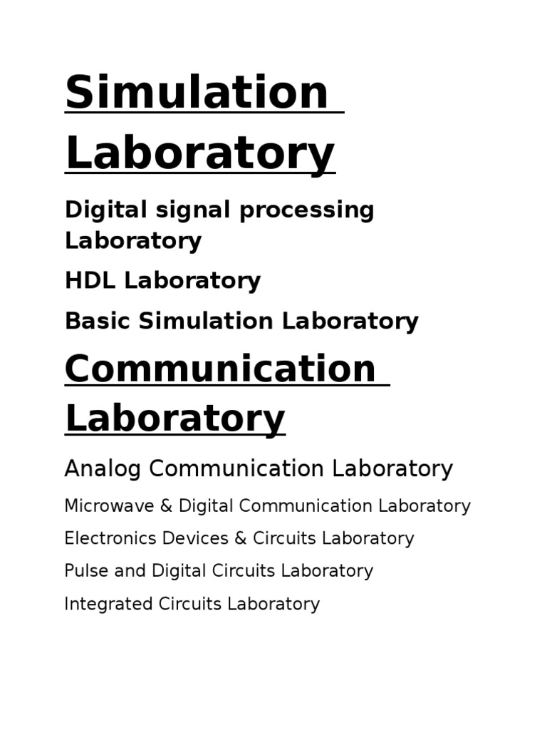 Engineering Labs Overview | PDF | Technology & Engineering